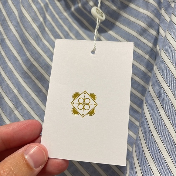 Wayf Striped Top NWT Size XS Light Blue Off Shoulder - Picture 5 of 7